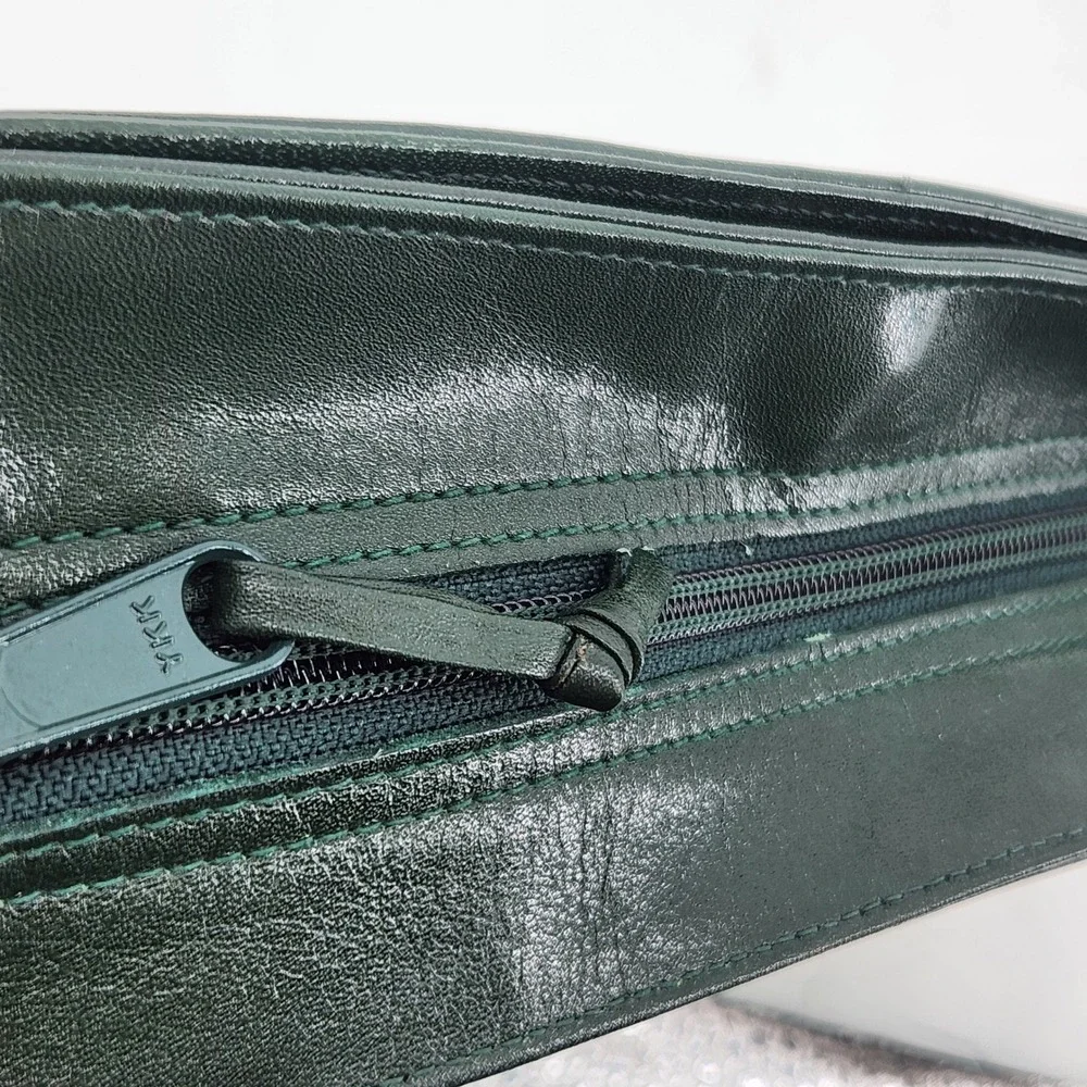 Vintage Ganson Crossbody Bag‎ Green Faux Leather Hong Kong Small Purse
